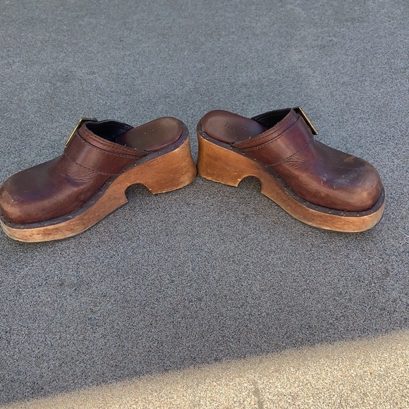 Vintage Rinaldi Wooden and leather clogs - Picture 3 of 5